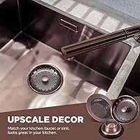 Vista 5 de Mudder 3 piezas de colador y tapón de drenaje para fregadero de cocina, tapón de eliminación de basura de acero inoxidable con asa, filtro universal