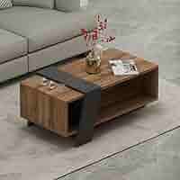 Tavolino Bassi MELISA 91.8x48.8x35 Cm - Design Moderno Con Mensola, Bianco, Per Salotto E Soggiorno - Foto 7