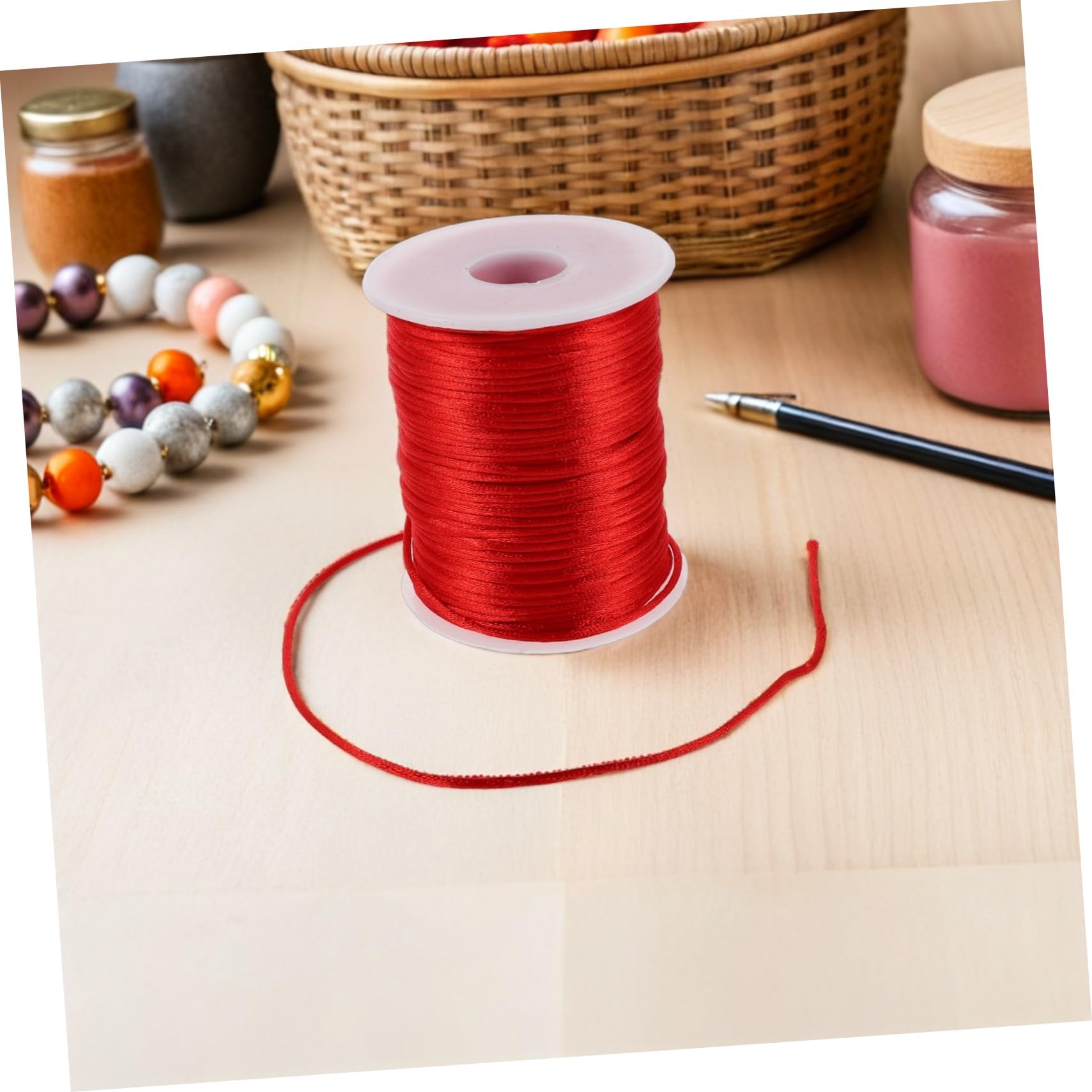 HOMSFOU 4rotoli Cordino in Poliestere Cerato per Creazione di Gioielli Corda Intrecciata per Braccialetti e Collane Spago Artigianale per Progetti Fai da Te Forniture per Perline