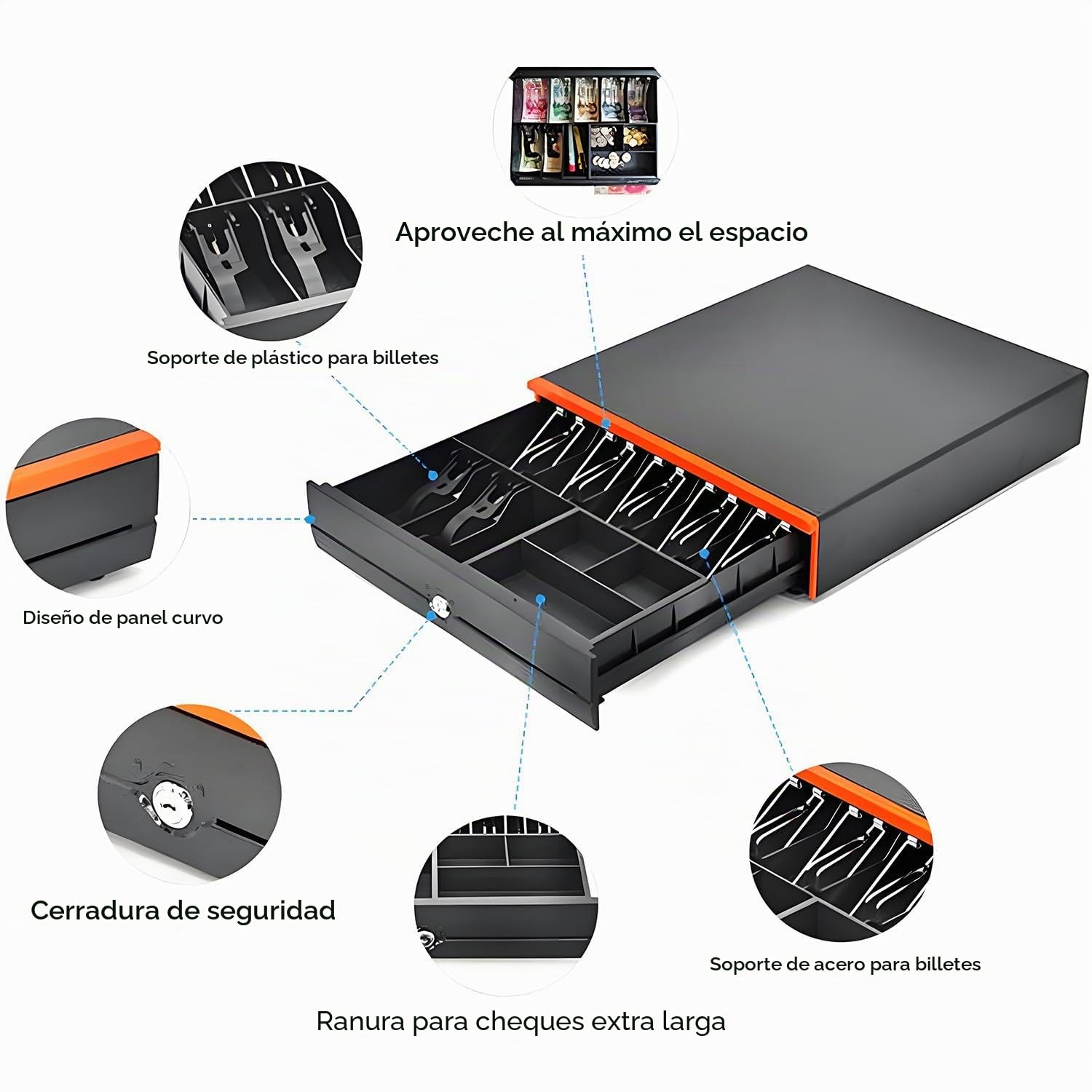 Pantalla táctil de 15,6 pulgadas, caja registradora, teclado, impresora integrada de 58 mm, ordenador TPV, punto de venta para fábricas, caja registradora para empresas y negocios White-SingleScreen