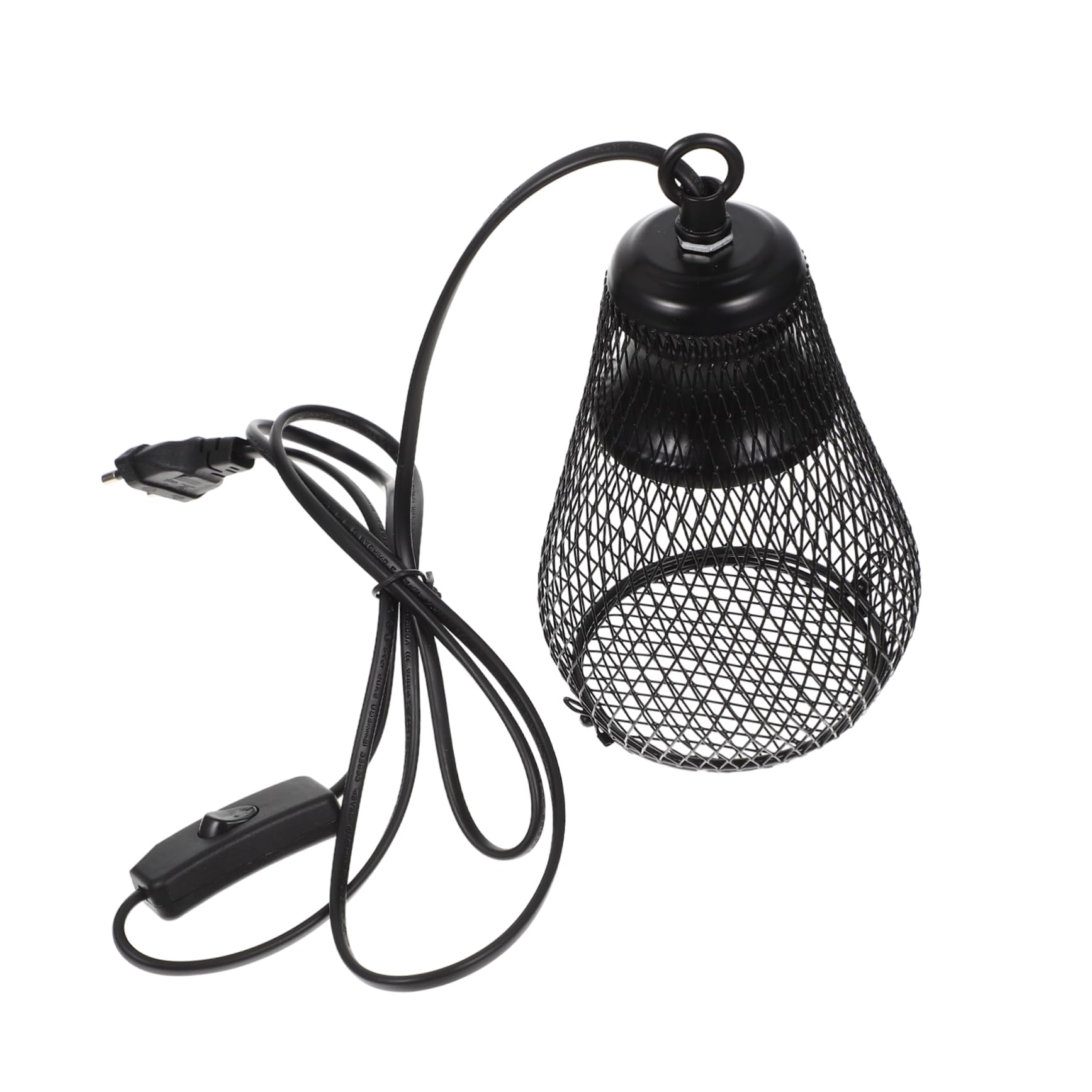 Supvox Reptilienlampenabdeckung Schutzabdeckung Schwarz aus Eisen mit Netzform zur Vermeidung von Verbrennungen Kronengecko Zubehör für Heizlampen Installieren im Pet Climbing Kasten