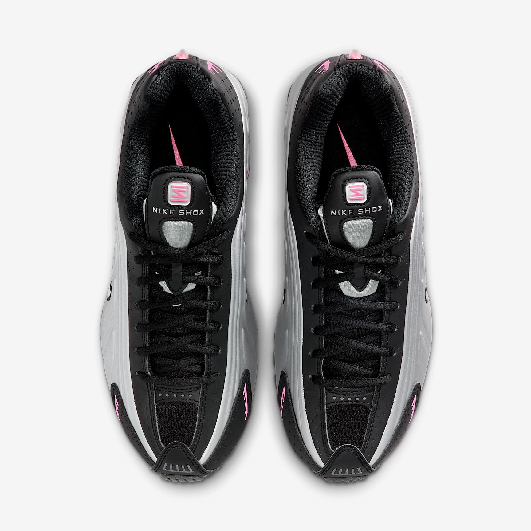 Nike Shox R4 Scarpe Donna (Nero/Pinksicle/Metallico Argento)