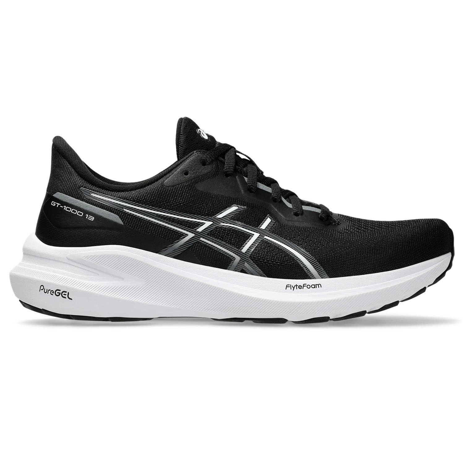 ASICS GT-1000 13 Stability Running Shoe Women - Black, White, Size 5.5