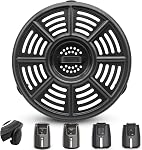 Air Fryer Replacement Tray for Ninja AF101 4 QT AF161 Max XL AF150 XL Air Fryer, 8.2'' Round Food Grade Air Fryer Grill Pan Grill Plate Crisper Plate Parts Accessories Rack,Dishwasher Safe