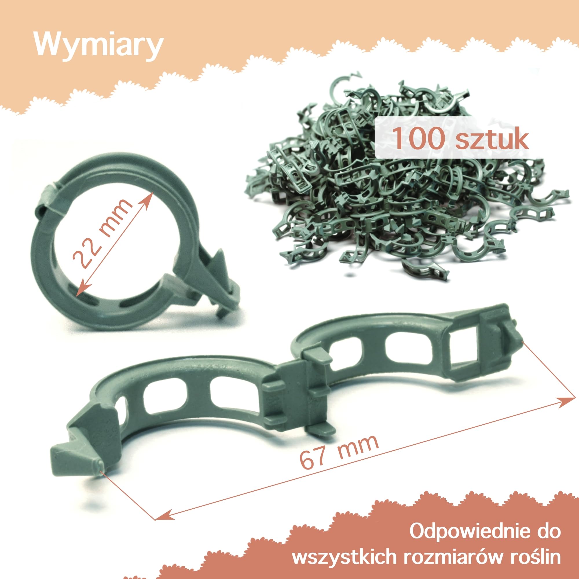 Zapinki do roślin pomidorów łodyg