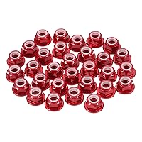 Vista 35 de MECCANIXITY 30 piezas de tuercas de bloqueo de aleación de aluminio M3 con paso de 0.5 mm, tuercas hexagonales con brida de nylon con rosca serrada