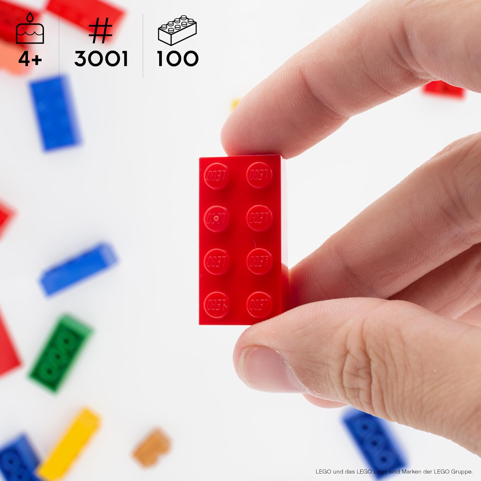 Lego Briques Vrac 2x4 Multicolore, 100 Pièces - Briques Lego Vrac Classic, Caisse Blocs Vrac à partir de 4 | Basic Bricks (3001)