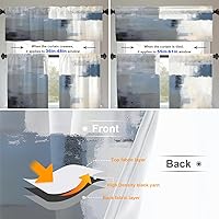 Vista 735 de Cenefas de cocina modernas con patrón de cobre marrón dorado para ventanas, cenefas opacas abstractas de marcas de arañazos y cortinas opacas