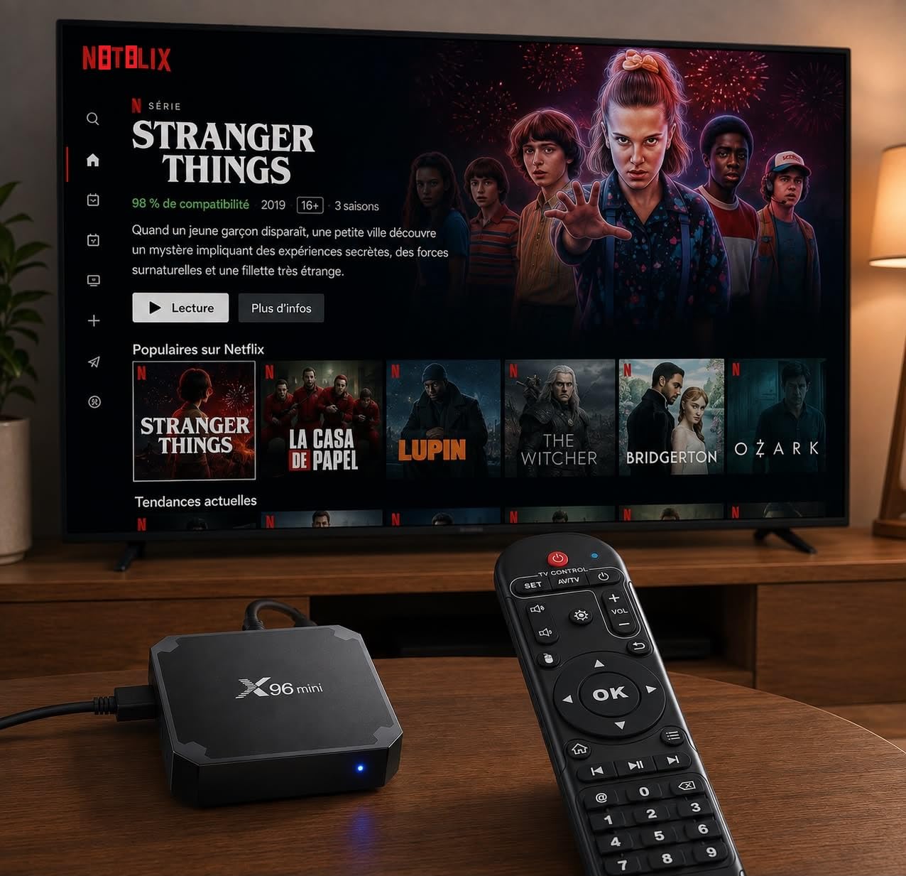 2026 Caja IPTV, TV Box Reproductor Multimedia de Transmisión Android 11.0/Caja TV 4K con Amlogic S905W2 Quad-Core chipset, 64 bits 2GB/16GB,WiFi,4K HD,H.265, Smarters Pro, X96Q