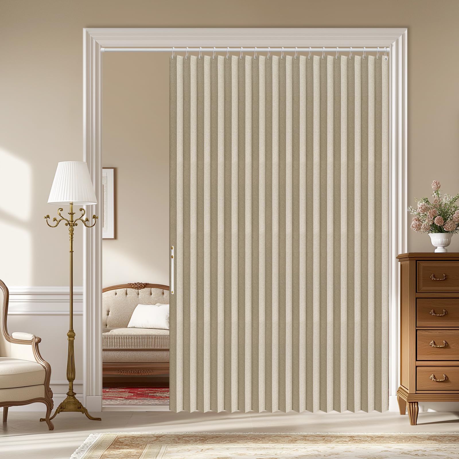 Photo 1 of AJAZZ 100% Blackout Folding Door Accordion Door Closet Doors Curtain Invisible Applicable Bedroom Room Living Room Doorway ?Cream Yellow 72" W x 78" L 1 Panel