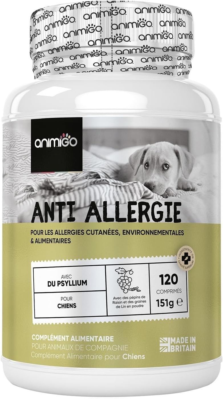 โ Dog Allergy Tablets - 120 Tablets - For Itchy Skin, Immunity, Digestion & Seasonal Allergies - Grape Seed & Chicken Flavoured - Dog Allergy Chews Alternative