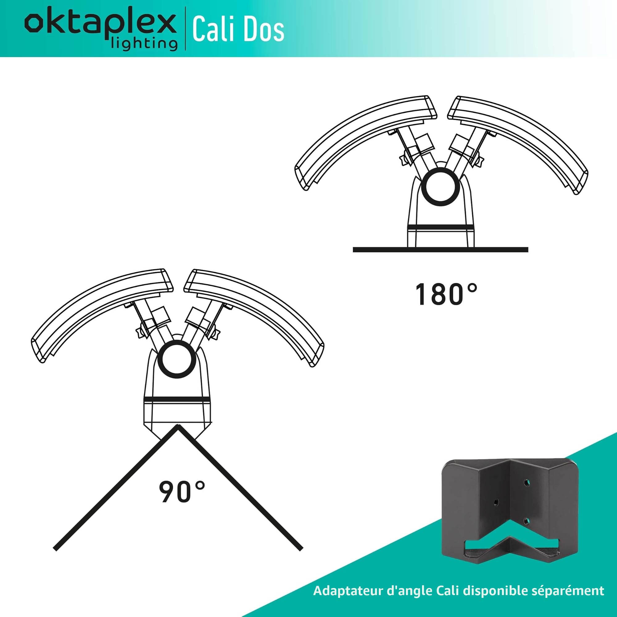 Oktaplex Projecteur LED extérieur Cali Dos 40W 2 têtes | Projecteur mural extérieur IP65, 3000K blanc chaud, projecteur anthracite