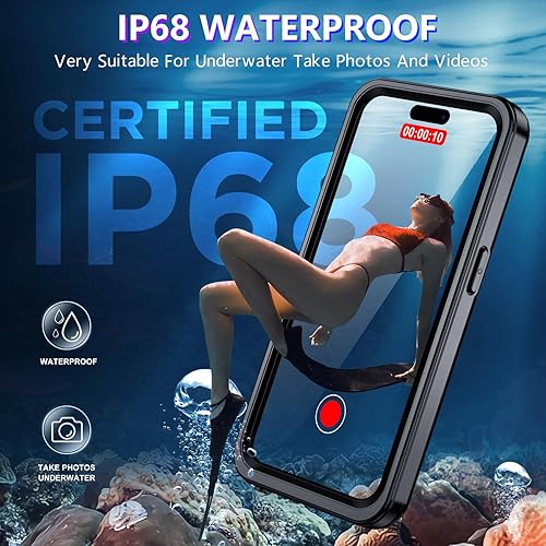 Miniatura 3 de Funda impermeable 2024 para iPhone 15 Pro Max, compatible con MagSafe, protector de pantalla y cámara integrados, a prueba de golpes, IP68 bajo el
