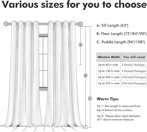 Miniatura 6 de MIULEE - Elegantes cortinas opacas de terciopelo rosa opaco, con ojales, aislamiento térmico, insonorizadas y de oscurecimiento para niñas y damas,