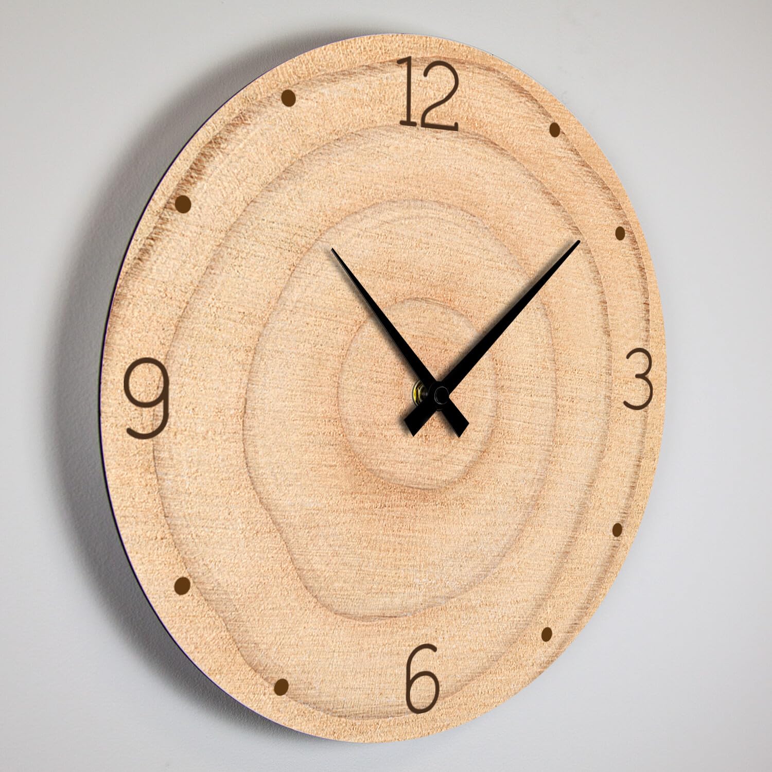 Giallobus - Reloj de línea Basic - Ring wood - Madera de MDF - Basic 30x30 - Mecanismo silencioso - Listo para colgar - Modernos