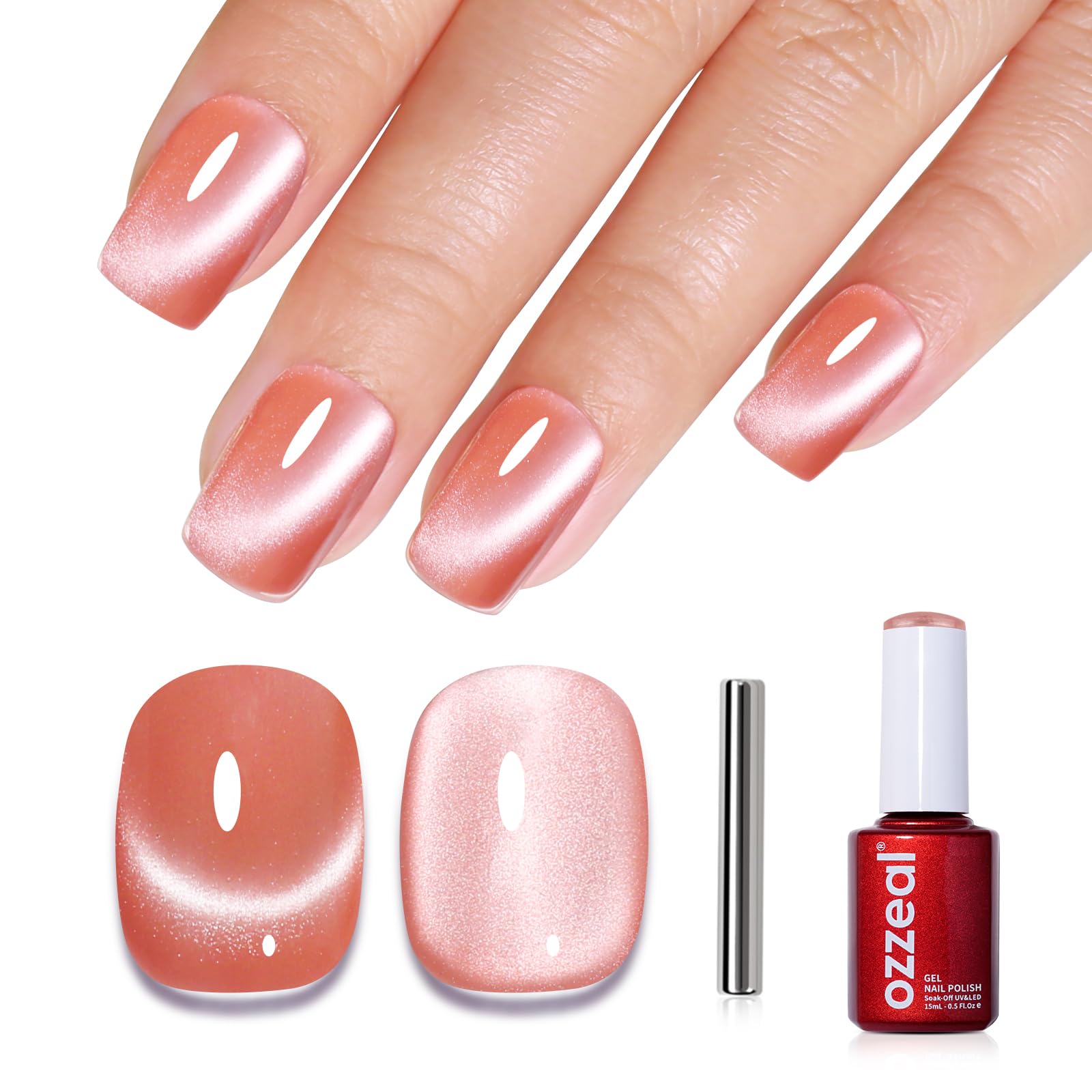 Ozzeal Iridescent Nude Mauve Pink Gel Nail Polish, 15ML Sparkle Shimmer Glitter, Soak Off LED UV Gel Nail Polish for Art DIY Manicure — view 13