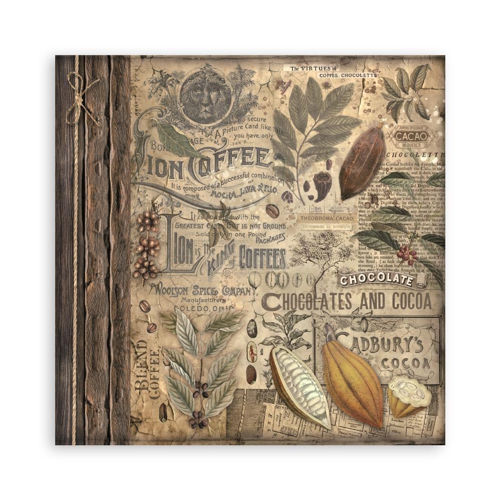 Scrapbooking Pad 22 hojas cm 20,3 x 20,3 (8 pulgadas x 8 pulgadas) Single Face Coffee and Chocolate
