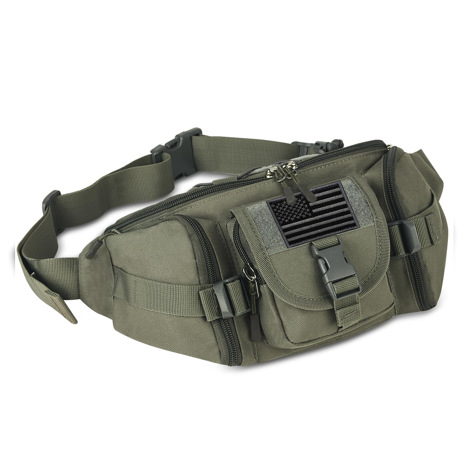 ArcEnCiel Sac banane tactique pour homme avec écusson, convient pour la randonnée, la pêche, le plein air