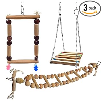 Jainsons Pet Products? Bird Swing Hanging Toys for Small Parakeets, Conures, Finches, Budgie Parrots, Love Birds