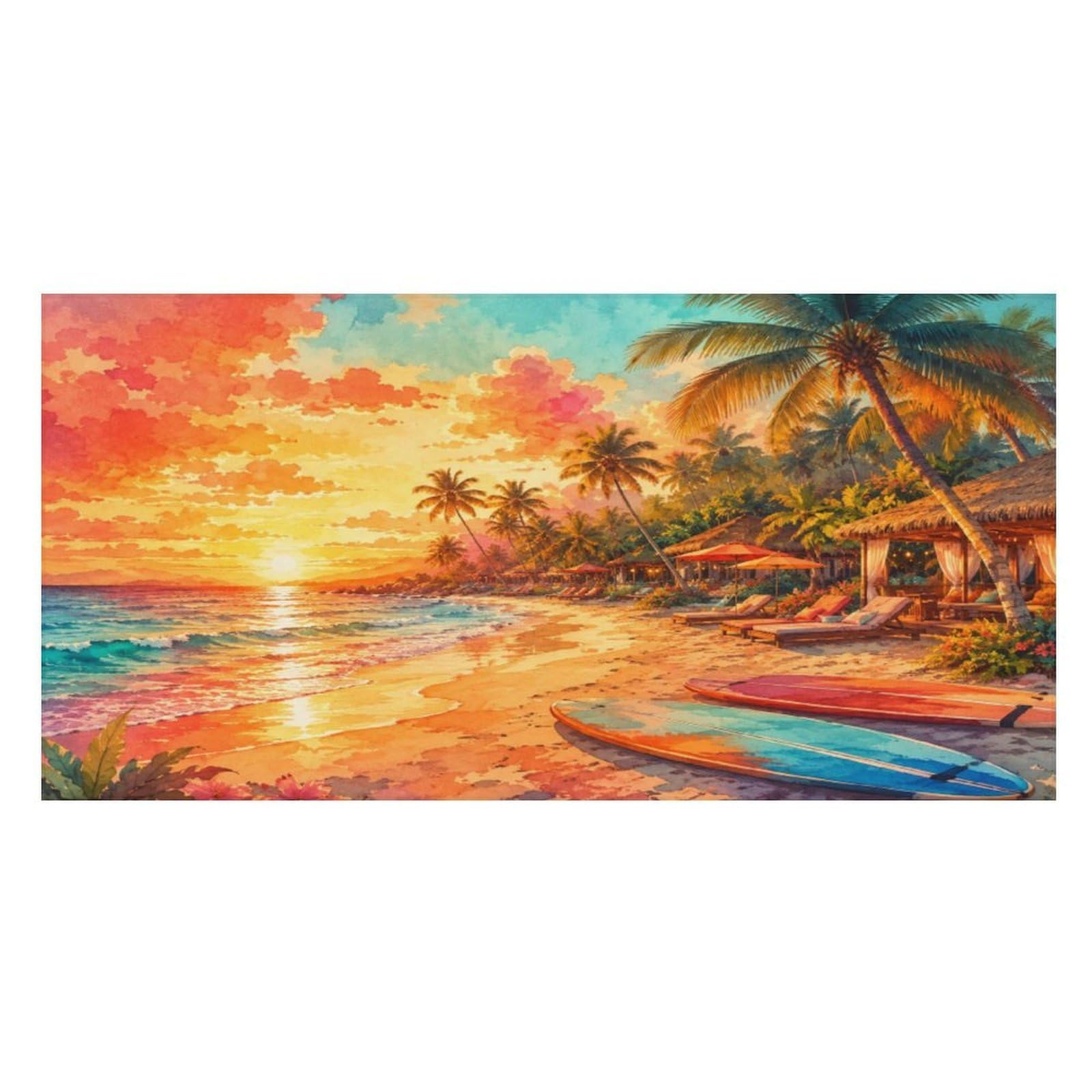Anceky Tropical Beach Sunset Palm Trees Oversized Beach Towel Quick Dry Sand Free Microfiber Travel Towel Lightweight Multi Purpose Beach Blanket Pool Gym Bath Towel 63x31 in