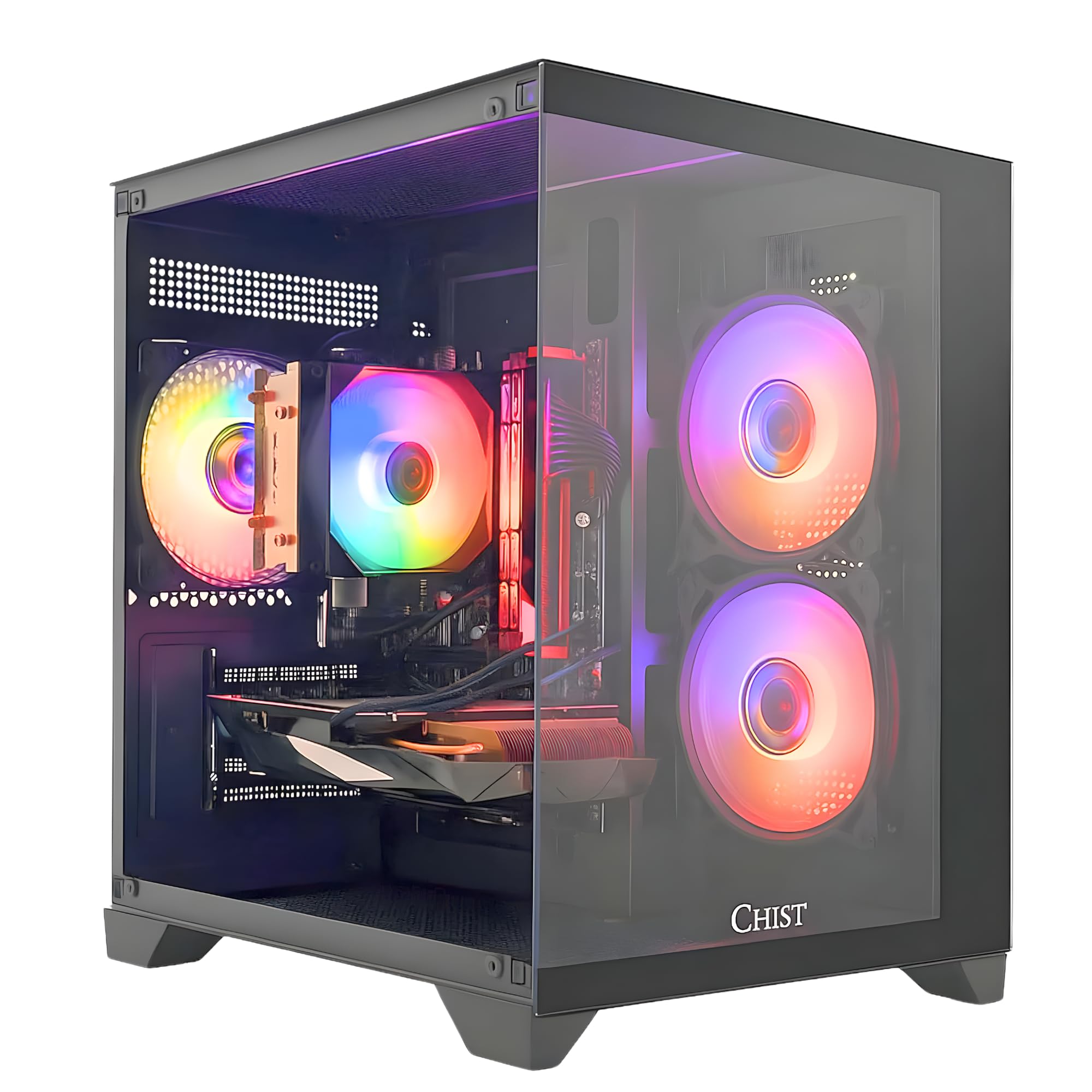 CHIST EliteStation G11 Pc, 11th Gen Core i5-11400F 6 Core 12Threats, 8GB RAM, 512GB NVMe SSD, Wi-Fi Bluetooth Card, Windows 11 Pro, 650 PSU (RTX 3060 12GB)