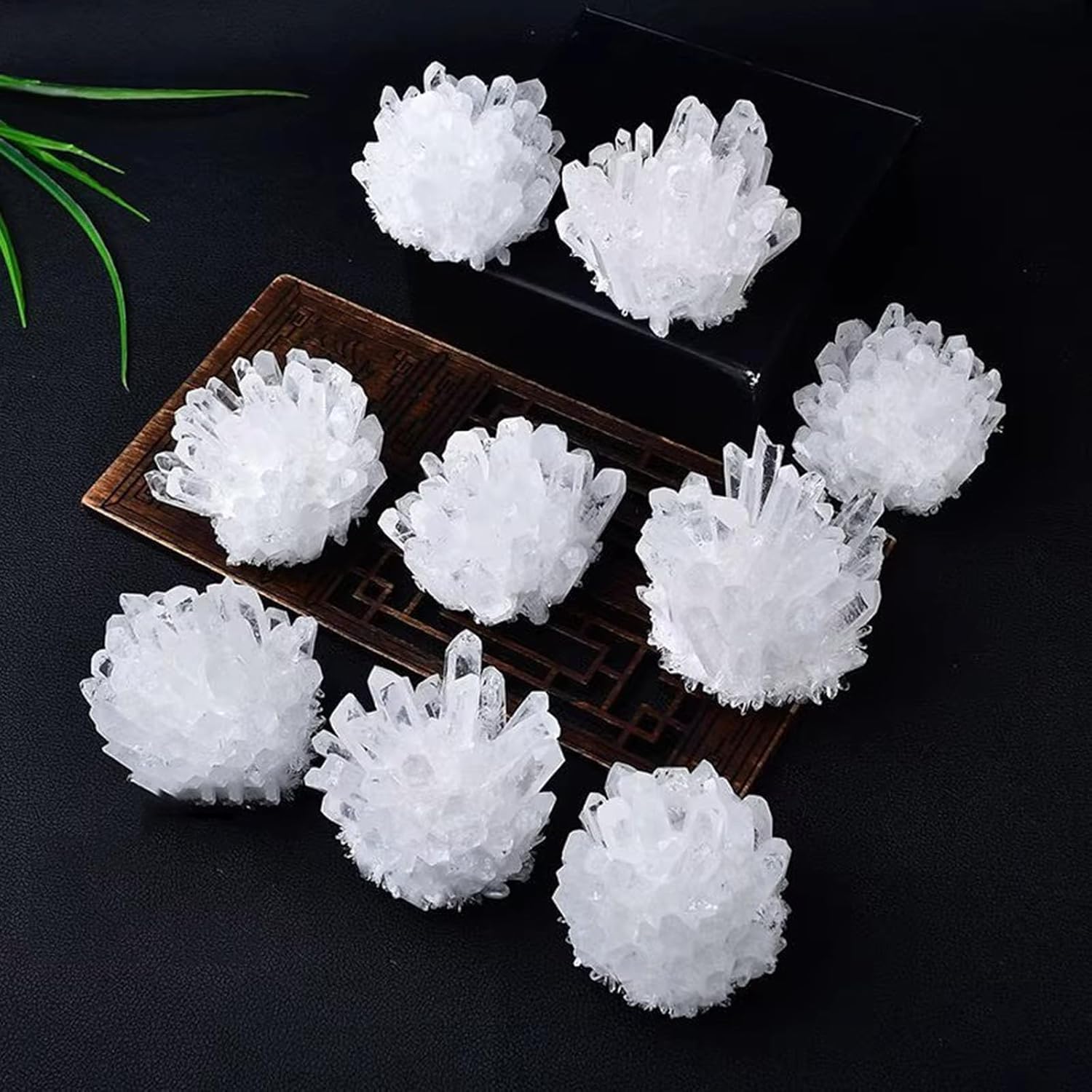 Crystal Cluster for Collection, Clear Quartz White Rock Rough Geode Crystal Stone for Home Office Decor,About 700g