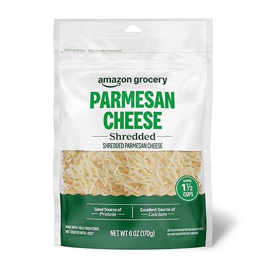 Amazon Grocery, Shredded Parmesan Cheese, 6 Oz (Packaging May Vary)