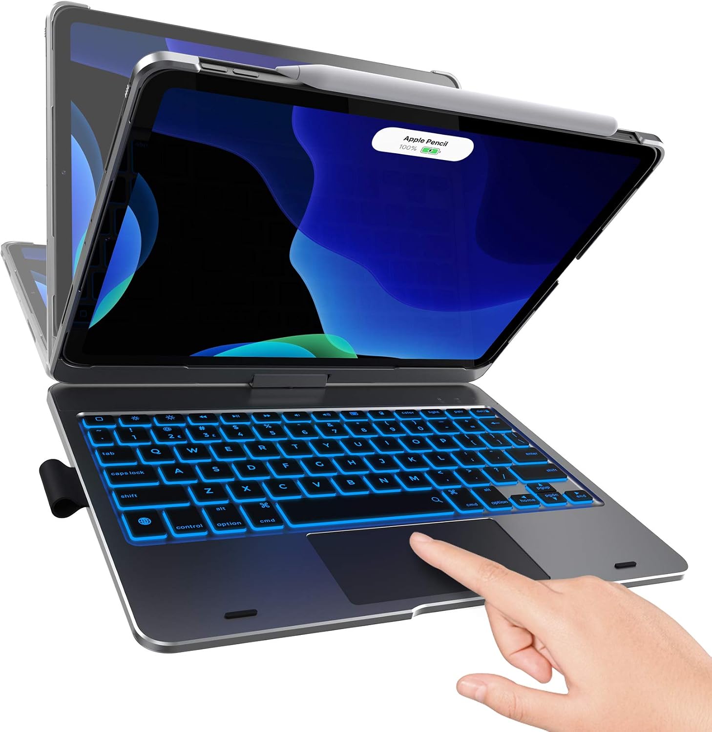 TYPECASE Touch - iPad Pro 11 Case 2020 with Keyboard & Touchpad - Magic Keyboard Style Trackpad & Smart Backlit Keys for 1st & 2nd Gen 11-inch iPad 2018-2020, Compatible with Apple Pencil (Space Gray)