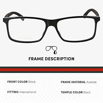 Gucci GG0424O Designer Fashion Eyeglasses Stylish Classic Rectangular Frame Eyewear with Luxury eSHADES Kit - Embrace Sophistication and Elegance
