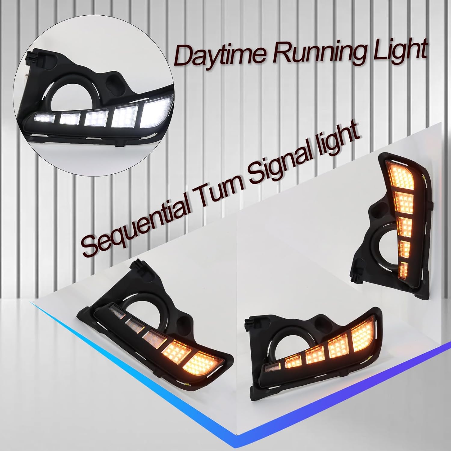 2PCs Front Bumper Fog Lights Assembly Fit for 2017 2018 2019 Toyota Highlander OEM Replacement Bulb Fog Lamp LED Switch and Wiring Kit (FRONT FOG LIGHT)