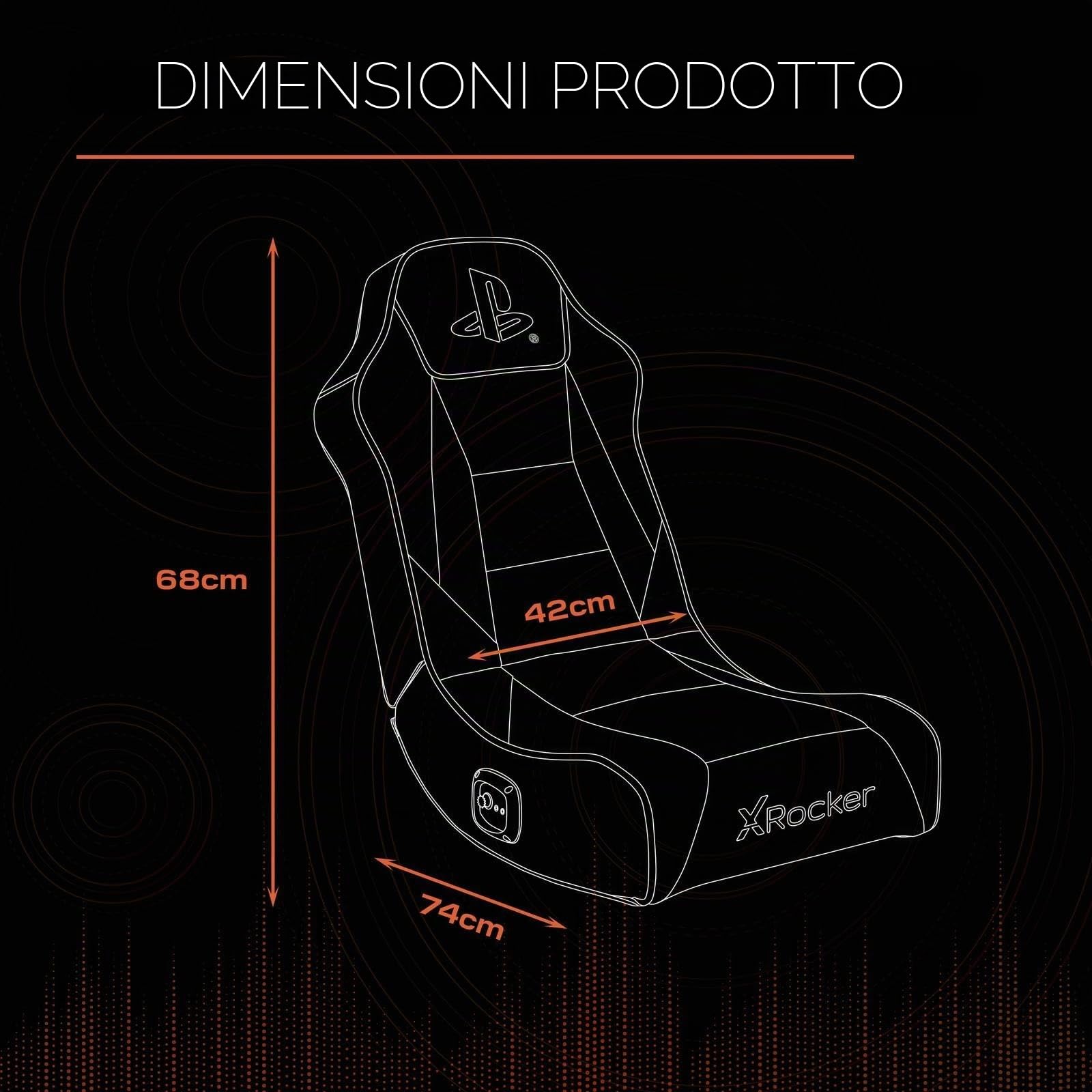X Rocker Sony Playstation? Geist 2.0 Floor Rocker Gaming-Bodensessel mit 2.0 Audiosystem f?r Kinder & Jugendliche - wei?/blau (2021026)