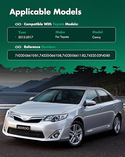 Miniatura 5 de SCITOO Reemplazo de la visera del parasol del coche del lado izquierdo del lado del conductor para Toyota 2012-2017 con techo corredizo