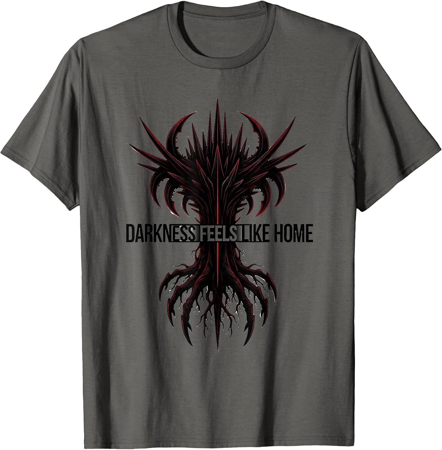 Darkness Feels Like Home Sombre Gothic Design T-Shirt image 4
