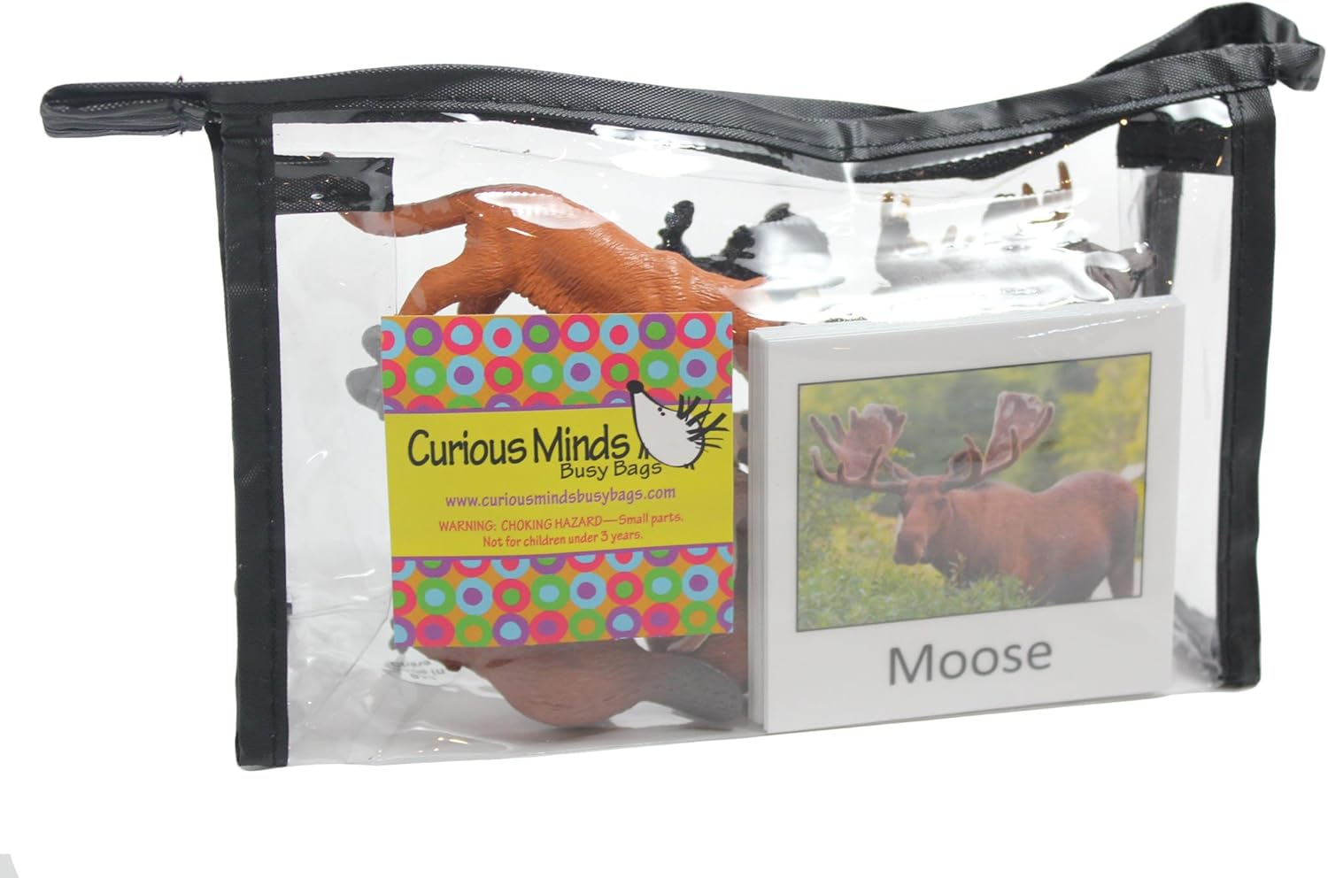 Montessori Animal Match - Miniature North American Wildlife Animal Toy Figurines with Matching Cards - 2 Part Cards. Montessori Learning Toy, Language Materials Busy Bag Activity