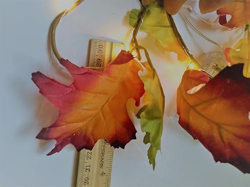 Miniatura 4 de Fall Leaves Garland with Warm White Lights Battery Operated