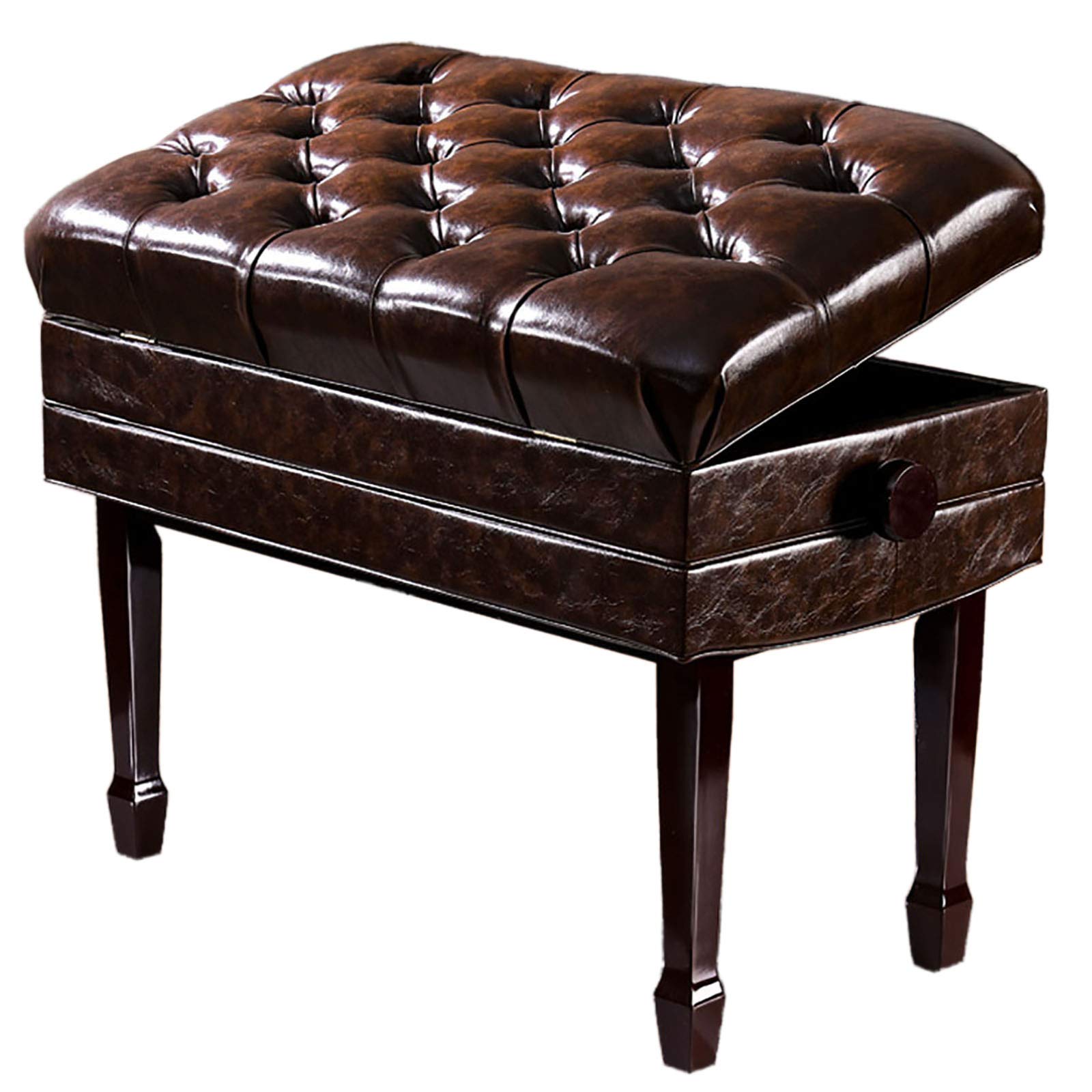 Leder Klavierbank Massivholz Bein Einstellbare Höhe Tastaturbank Speicherfunktion Pu Leder Massivholz Rahmen Klavierbank Mit 55-65cm