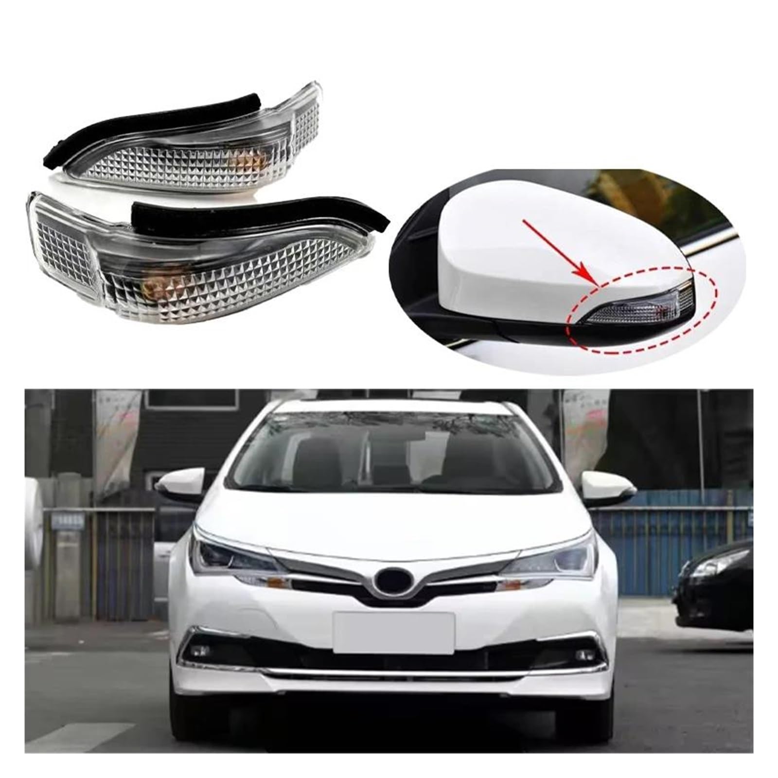 Indicatore Direzione Per YARIS Per PRIUS C Per COROLLA Per CAMRY EZ Per AVALON Per VENZA Specchietto Retrovisore Indicatore Direzione Lampeggiante Ripetitore Lampada Luce Segnalazione