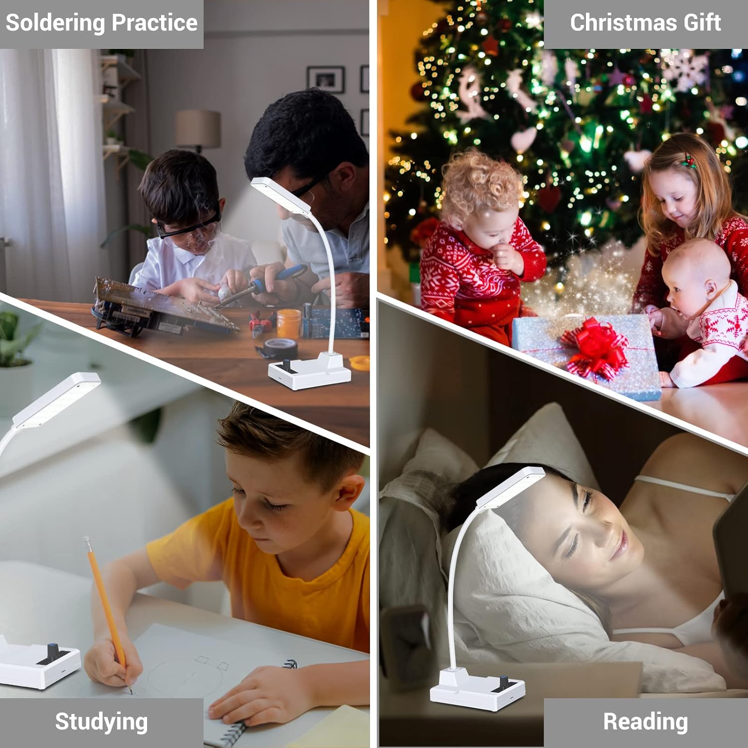 MiOYOOW LED Desk Lamp DIY Electronics Kit and Transparent 6 Digits DIY Calculator Kit, Practical DIY Soldering Practice Kit for Home School Education and Daily Use