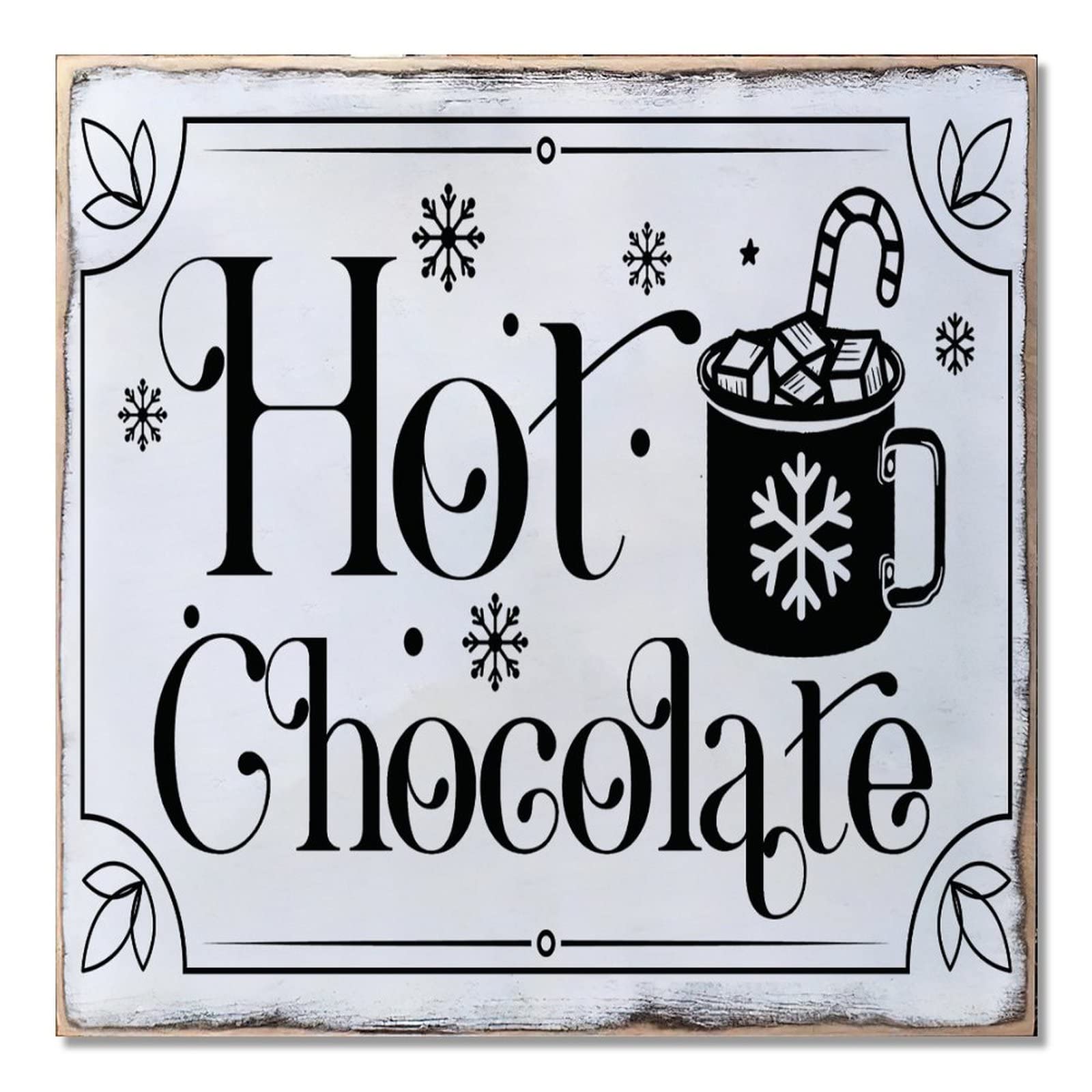 Panneau décoratif en bois chocolat chaud pour habiller une porte ou un grand mur vide à Noël