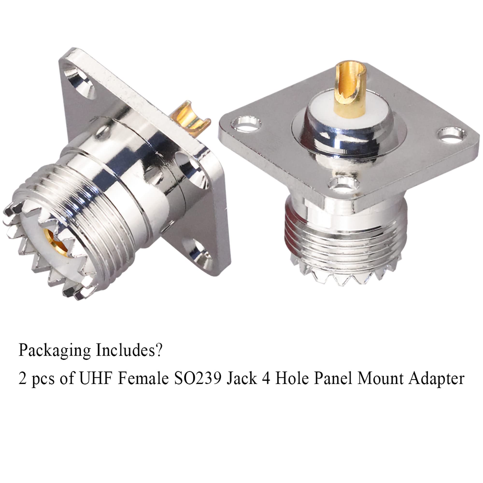 TUOLNK UHF Femelle à UHF Femelle 4 Trous Panneau à Bride