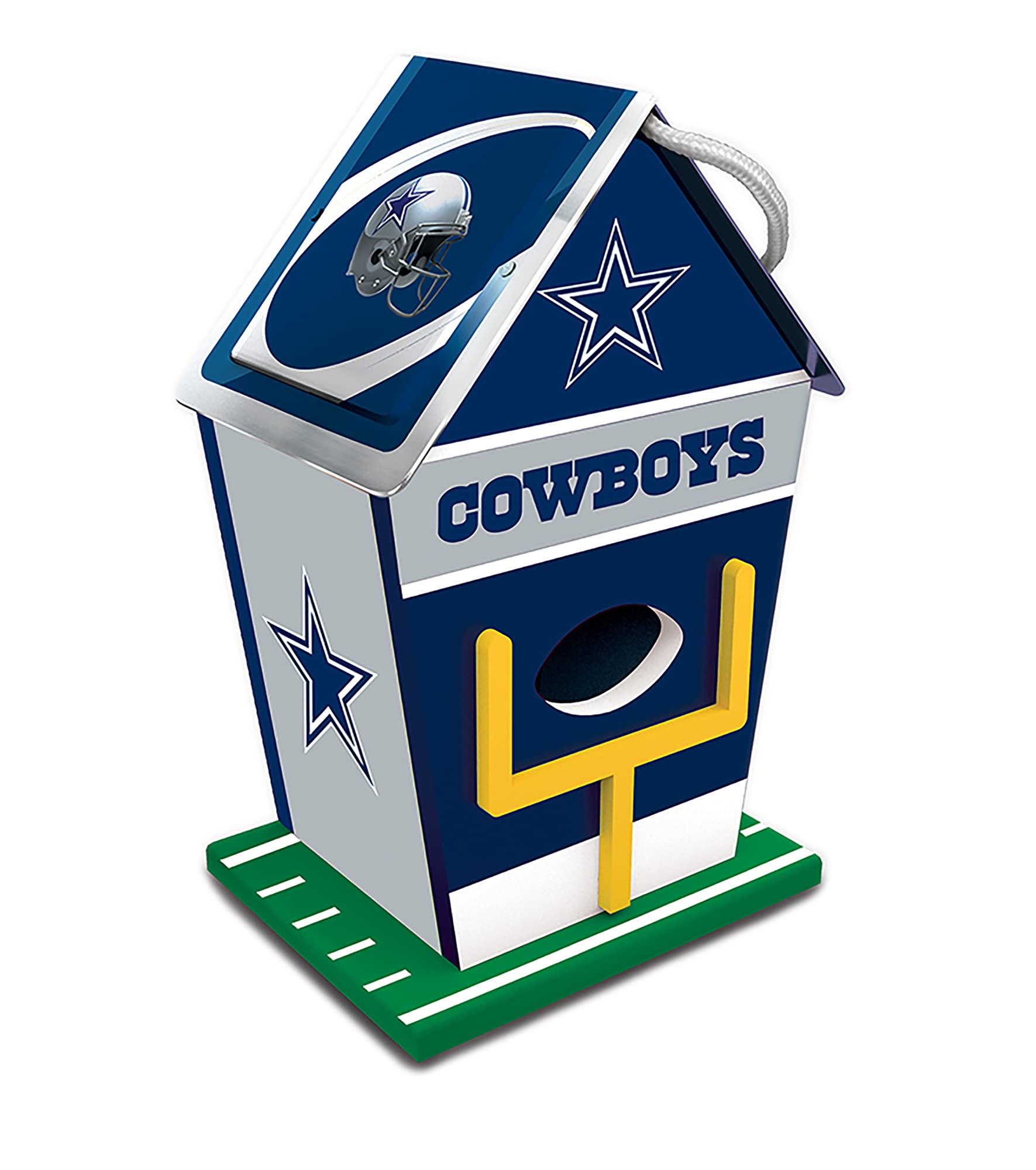 Casa de pájaros de madera Dallas Cowboys para decorar terrazas exteriores
