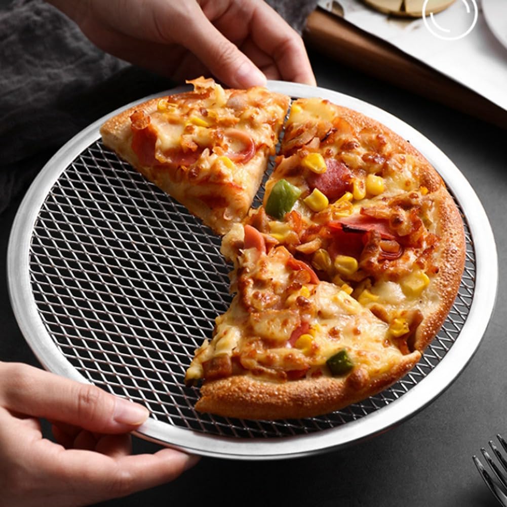 Bloepum 9inch Aluminum Seamless Rim Pizza Baking Screen - Perfect Crisp, Enhanced Airflow