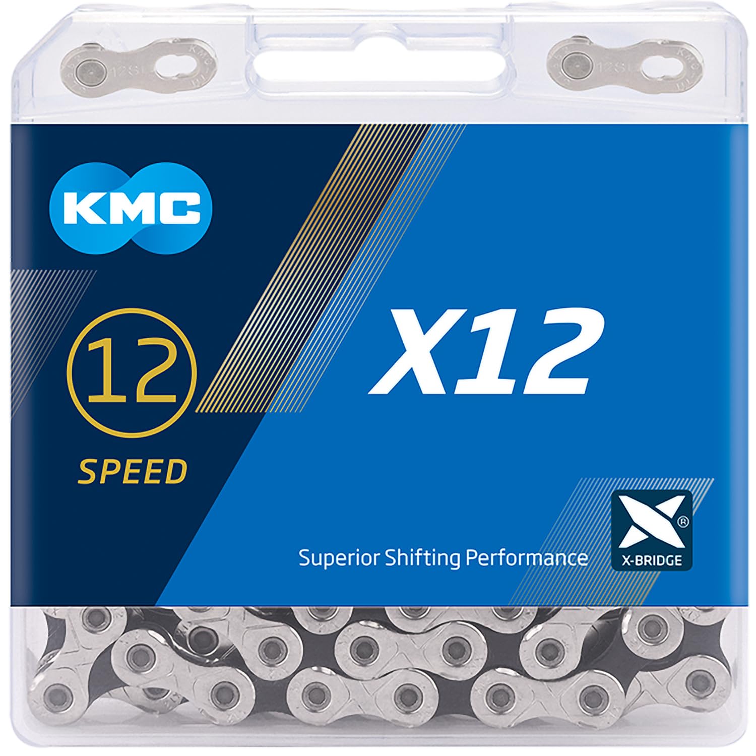 KMC X12 12-Speed Chain, 126 Links, Black/Silver