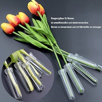 Green Color Plastic 4.2cm Flower Water Tubes With Caps For Florists - Flower Tube, Floral Water Tube