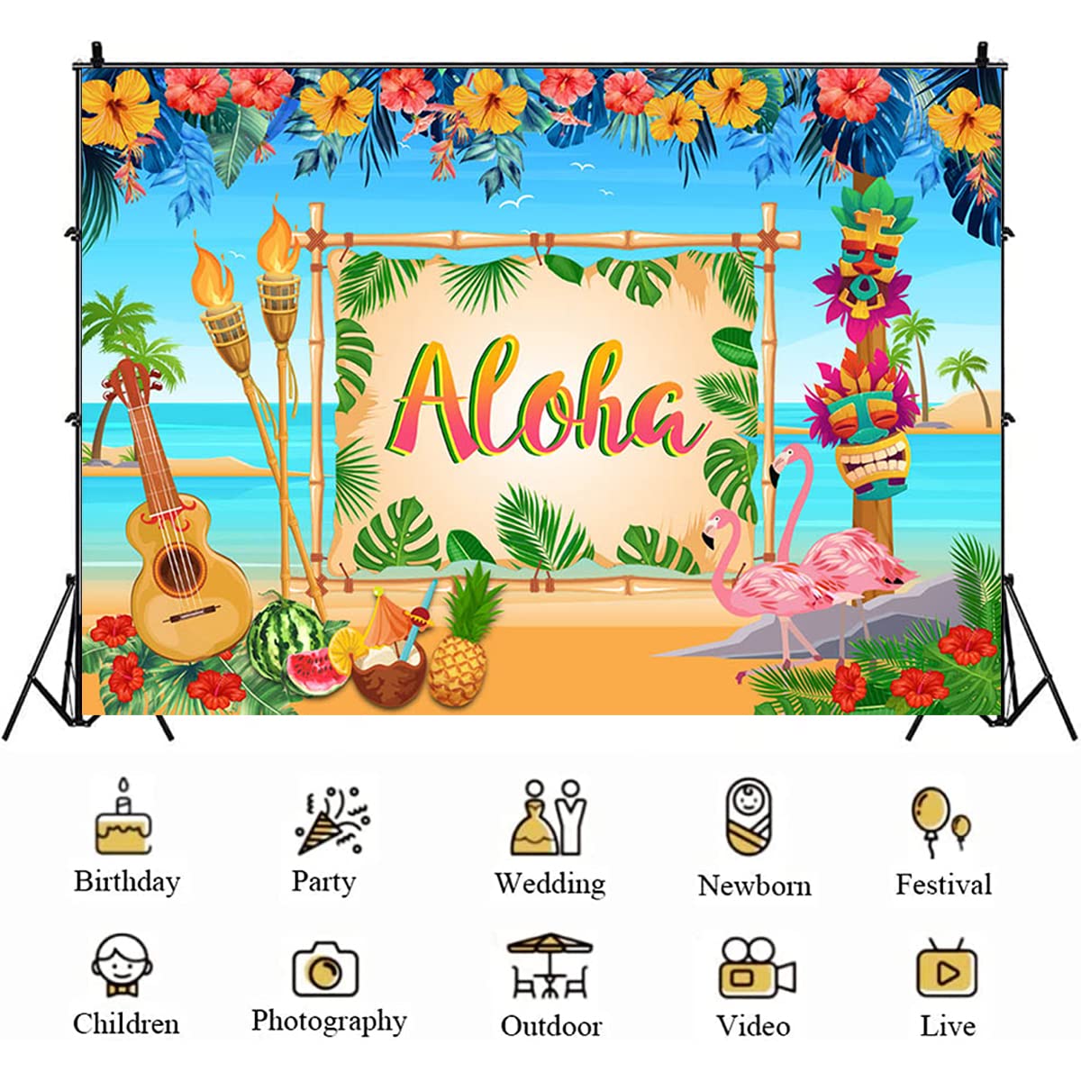Aloha Ruhestandsparty-Deko – 8 Tropische Wabenaufsätze Mit Flamingo & Strandmotiven