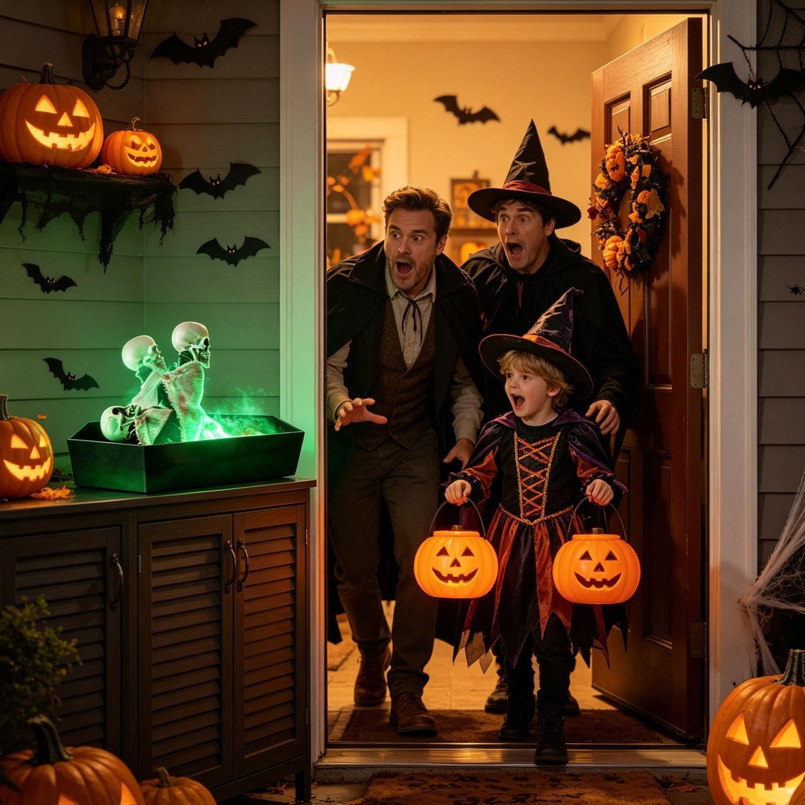 Scheletri all'aperto di Halloween | Puntello spettrale attivato dalla voce