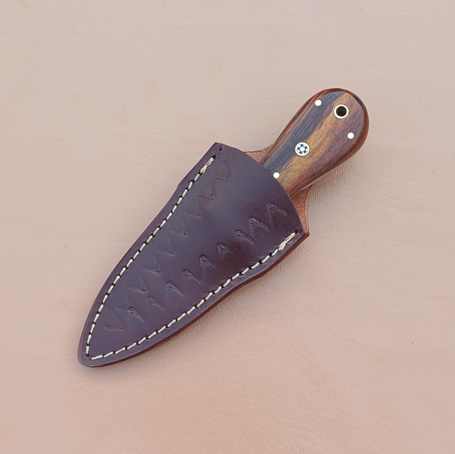Handmade Damascus Oyster Knife - Oyster Shucking Knife with sheath, 6.5 in Seafood Opening Tool Oyster Shucker