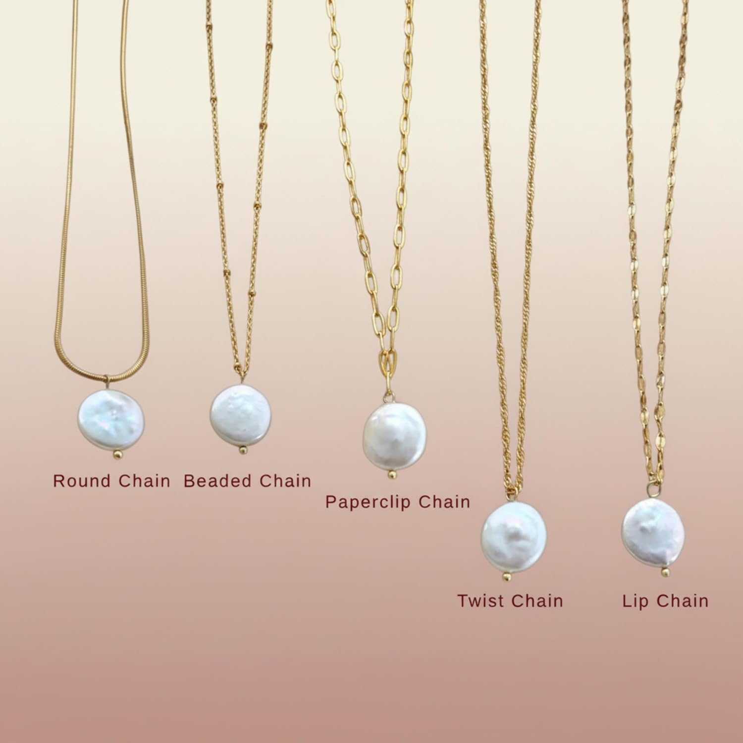 Baroque Pearl Necklace, 925K Sterling Silver Chain Natural Freshwater Cultured Pearl Pendant Necklace/Paperclip, Box, Rope - Image 6