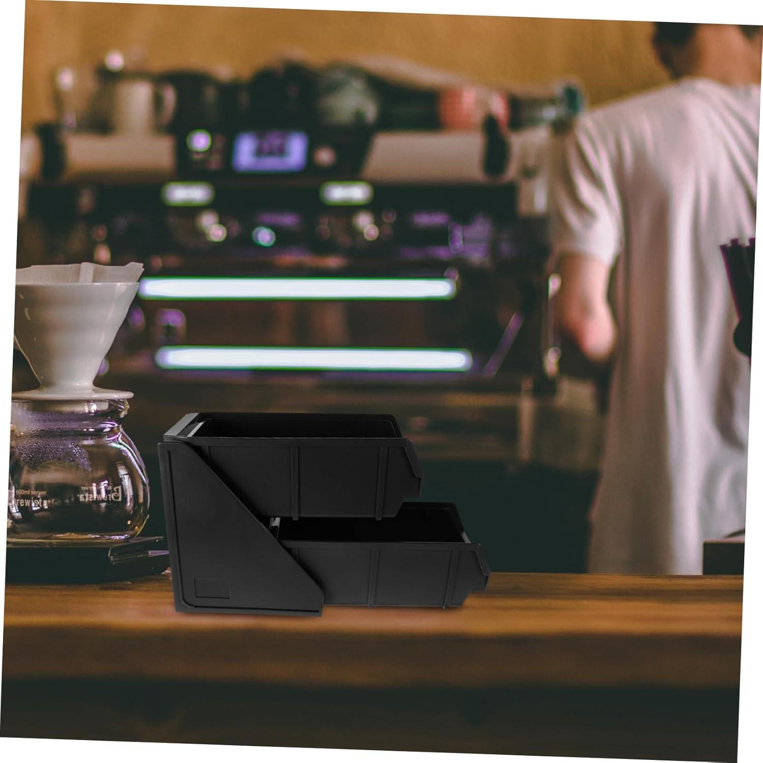 Coffee Station Organizer Multi-functional Plastic Condiment Holder for Sugar Straws Cups and Tea Bags Space-saving Design for Kitchen and Coffee Bar Decor