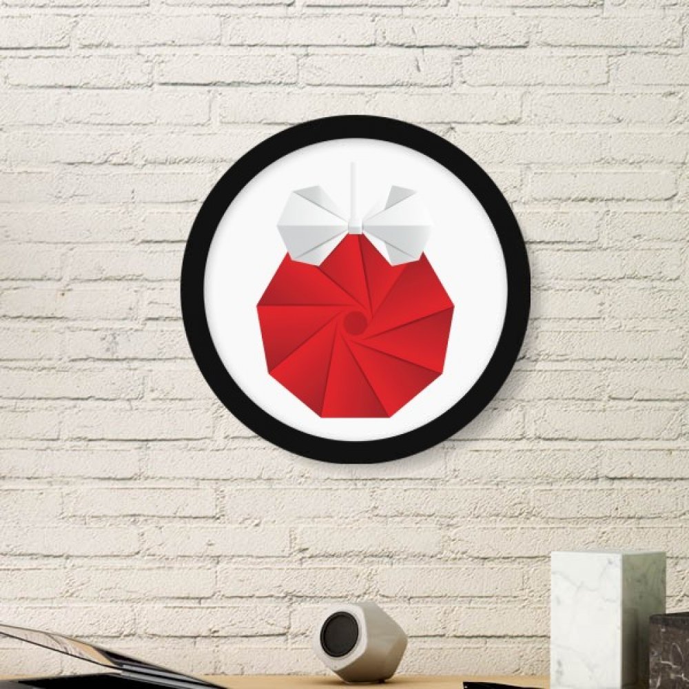Cadre bois rond noir et peinture origami d'art, décoration de Noël premium signée DIYthinker